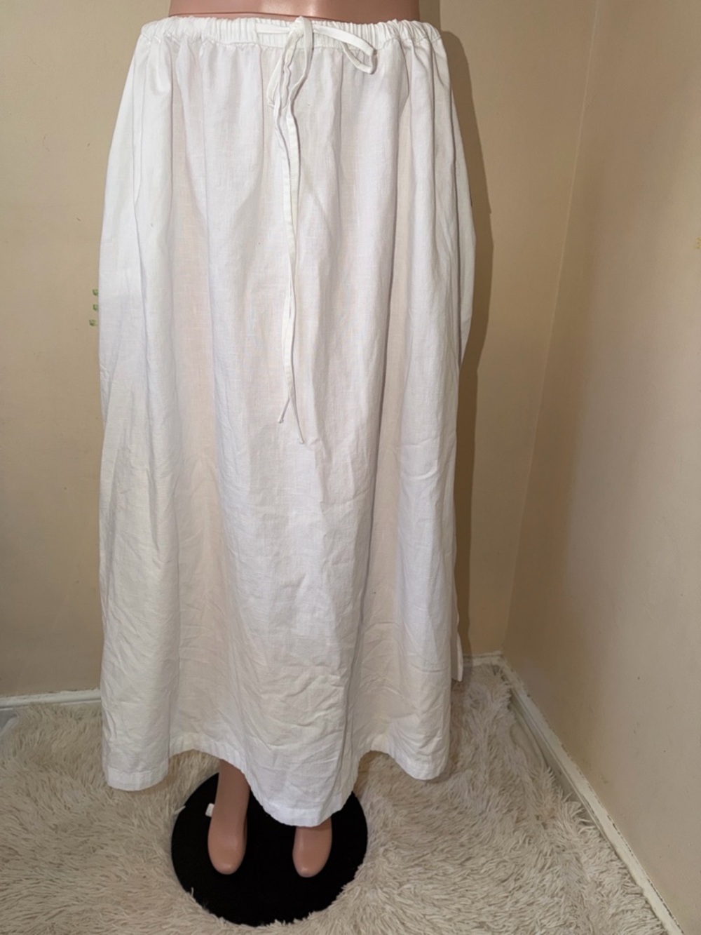 Universal Thread White Cotton Maxi Skirt with Drawstring Waist